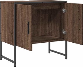 vidaXL Ντουλάπι Νιπτήρα Μπάνιου Καφέ Δρυς 60x33x60 εκ. Επεξ. Ξύλο