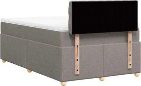vidaXL Κρεβάτι Boxspring με Στρώμα Taupe 120x190 εκ. Υφασμάτινο