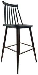 Σκαμπό Bar ArteLibre MARANTA Μαύρο/Καρυδί PP/Μέταλλο 45x46x97cm