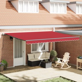 vidaXL Ανασυρόμενη τέντα Κόκκινη 450x350 εκ.