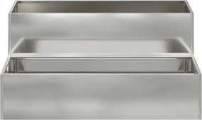 vidaXL Γλάστρα Κήπου Ασημί 100 x 60 x 45 εκ Επικαλυμμένος Χάλυβας