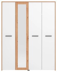 Ντουλάπα Varadero 4K1O Artisan Oak - Λευκό - Artisan Oak 157,5x53x203,5 εκ. 157.5x53x203.5 εκ.