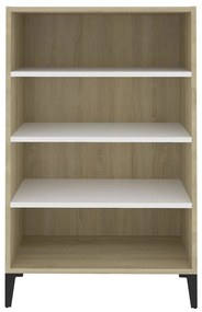 Ραφιέρα Λευκό και Sonoma Δρυς 57 x 35 x 90 εκ. από Επεξ. Ξύλο - Λευκό