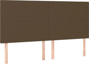 vidaXL Κρεβάτι Boxspring με Στρώμα Σκούρο Καφέ 160x200 εκ Υφασμάτινο