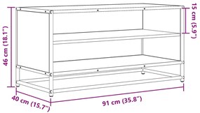 Έπιπλο Τηλεόρασης Καπνιστή Δρυς 91x40x46 εκ Επεξ. Ξύλο/Μέταλλο - Καφέ