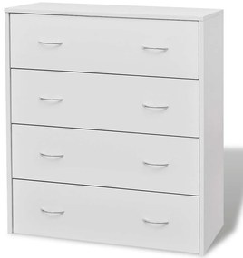 vidaXL Συρταριέρα με 4 Συρτάρια Λευκή 60 x 30,5 x 71 εκ.