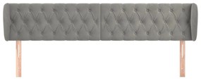 Κεφαλάρι με Πτερύγια Ανοιχτό Γκρι 203x23x78/88 εκ. Βελούδινο 3117546