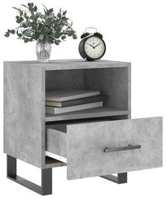 vidaXL Κομοδίνο Γκρι Σκυροδ. 40 x 35 x 47,5 εκ. από Επεξεργασμένο Ξύλο