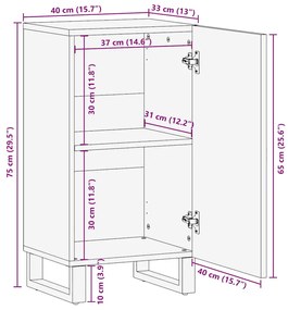 ΣΚΕΥΟΘΗΚΗ ΜΑΥΡΟ 40X33X75 CM ΜΑΣΙΦ ΞΥΛΟ ΜΑΝΓΚΟ 4017708