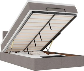 vidaXL Οθωμανικό κρεβάτι με στρώμα Taupe 120x190 cm Ύφασμα