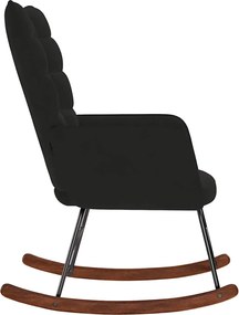 vidaXL Πολυθρόνα Κουνιστή Μαύρη Βελούδινη