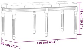 Πάγκος Σκούρο Γκρι 110x40x49 εκ. Υφασμάτινος - Γκρι