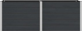 vidaXL Υπερυψωμένη Ζαρντινιέρα Μαύρο 250 x 100 x 91 cm