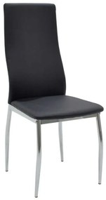 Καρέκλα Jella Μεταλλική Χρωμίου Pu Μαύρο 41X46X100Cm 029-000006 Μέταλλο,Τεχνόδερμα