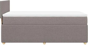 vidaXL Κρεβάτι Boxspring με Στρώμα Taupe 90x200 εκ. Υφασμάτινο