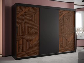 Ντουλάπα Hartford 466, Μαύρο, Καρυδί, 200x250x62cm, 214 kg, Πόρτες ντουλάπας: Ολίσθηση | Epipla1.gr