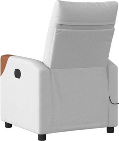vidaXL καρέκλα ανάκλισης μασάζ Cloud Grey Fabric