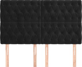 vidaXL Κεφαλάρι Μαύρο Βελούδινο 160x7x118/128 εκ.