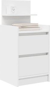 vidaXL Κομοδίνα με 2 συρτάρια 2 τεμάχια Λευκό 38x34x80 εκ.