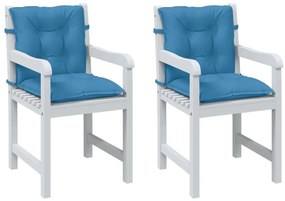 vidaXL Μαξιλάρια Καρέκλας με Πλάτη 2 τεμ. Μπλε 100x50x7 εκ. Ύφασμα