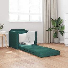 vidaXL Κρεβάτι Καναπές 2 σε 1 Σκούρο Πράσινο 74x77x81 εκ Υφάσματος