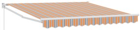 vidaXL Χειροκίνητη Ανασυρόμενη Τέντα Ριγέ 350x250 cm
