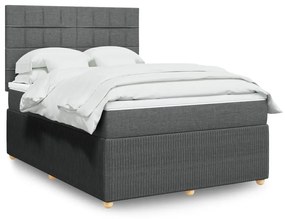 ΚΡΕΒΑΤΙ BOXSPRING ΜΕ ΣΤΡΩΜΑ ΣΚΟΥΡΟ ΓΚΡΙ 140X190 ΕΚ. ΥΦΑΣΜΑΤΙΝΟ 3292052