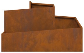 vidaXL Γλάστρα Κήπου Καφέ 80 x 80 x 50 εκ. Ατσάλι σκληρυθέν στον αέρα