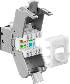 GOOBAY Keystone module RJ45 77943, CAT 6A STP, slim, toolfree, ασημί/μαύρο