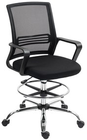 HOMCOM Καρέκλα γραφείου, περιστρεφόμενη καρέκλα, περιστρεφόμενη καρέκλα γραφείου, ρυθμιζόμενη, τροχήλατη, Μαύρο