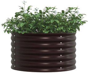 vidaXL Υπερυψωμένη Ζαρντινιέρα Καφέ 80 x 80 x 44 cm Ατσάλι