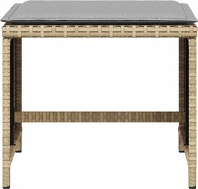 vidaXL Garden Stool με μαξιλάρι 4 τεμ. Μικτό μπεζ