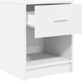 vidaXL Κομοδίνα 2 τεμ. με Συρτάρι Λευκά 40x34x50 εκ.