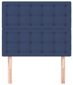 Κεφαλάρια Κρεβατιού 2 τεμ. Μπλε 100x5x78/88 εκ. Υφασμάτινο - Μπλε