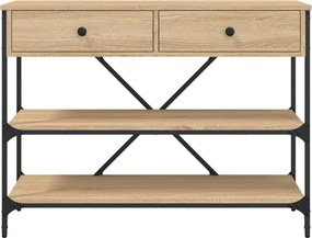 vidaXL Τραπέζι Κονσόλα με Συρτάρια&amp;Ράφια Sonoma Δρυς από Επεξεργ. Ξύλο