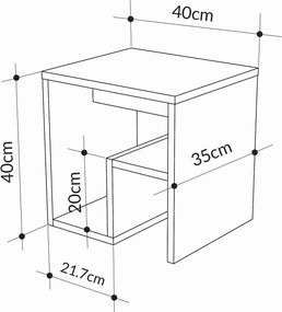 Βοηθητικό Τραπεζάκι Hitit CLAON 40x35x40