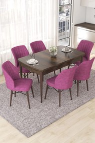 Extendable Dining Table &amp; Chairs Set (7 Pieces) Nef - Baroque, Purple Baroque
Purple