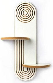 Ραφιέρα τοίχου Artwill Megapap Mdf χρώμα λευκό - oak 46x13x70εκ.