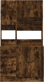 vidaXL Ντουλάπι Κουζίνας Καπνιστή Δρυς 95x50x180 εκ. Επεξεργ. Ξύλο