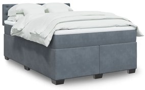 vidaXL Κρεβάτι Boxspring με Στρώμα Σκούρο Γκρι 160x200 εκ. Βελούδινο