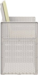 vidaXL Καρέκλες Εστιατορίου Κήπου 2 pcs Λευκό και Κρεμ PP