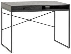 Τραπέζι γραφείου Oakland H147, Με συρτάρια, Αριθμός συρταριών: 1, 75x110x45cm, 19 kg, Μαύρο | Epipla1.gr