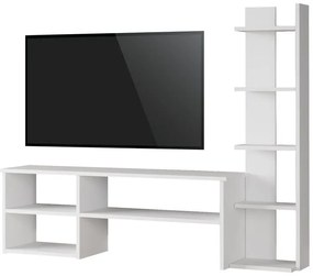 Σύνθετο σαλονιού Perla pakoworld σε λευκή απόχρωση 120x29.5x41,8εκ