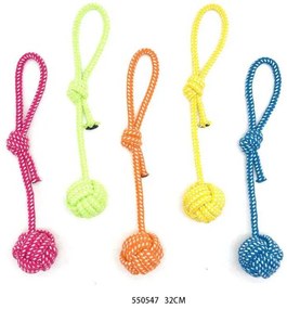 Παιχνίδι σκύλου σχοινί με μπάλα - 32cm - 12pcs - 550547