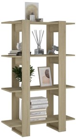 vidaXL Βιβλιοθήκη/Διαχωριστικό Χώρου Sonoma Δρυς 80 x 30 x 123,5 εκ.
