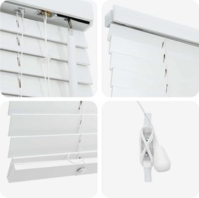 vidaXL Βενετσιάνικη Σκίαση Λευκό 150 x 160 cm 35 mm
