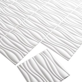 Πάνελ τοίχου 12 pcs Λευκό 50 x 50 cm Μορφοποιημένη Φυσική Ίνα Φυτού