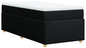 vidaXL Κρεβάτι Boxspring με Στρώμα Μαύρο 100 x 200 εκ. Υφασμάτινο