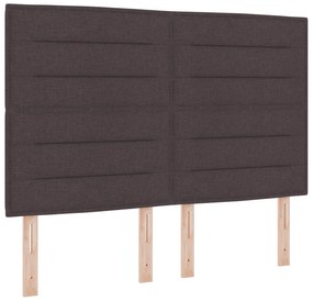 vidaXL Κρεβάτι Βάσης με Στρώμα Σκούρο Καφέ 140x190 εκ. Ύφασμα