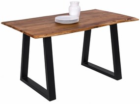 Τραπέζι Montana Slim HM8163.11 Από Μασίφ Ξύλο Ακακίας 140x80x77cm Natural Μέταλλο,Ξύλο